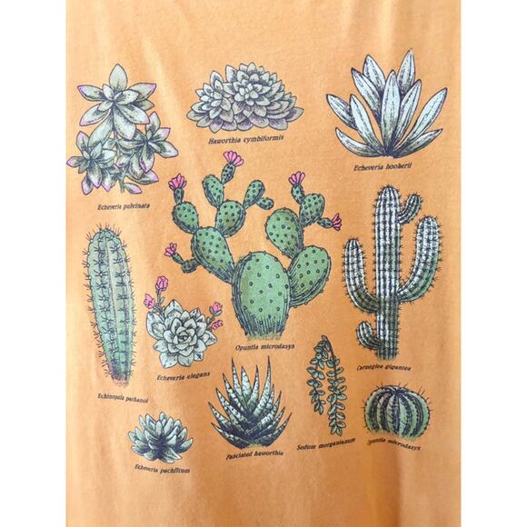Fifth Sun T-Shirt Gold Cactus Graphic Green Unisex Art Tee M - Picture 2 of 4